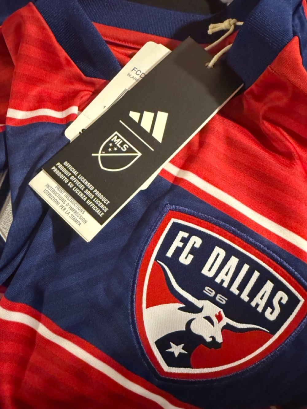 adidas MLS FC Dallas Home Soccer Jersey Size Men’s Medium (NWT) - Picture 6 of 7